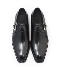 Alternative view of Black Leather Single Monk Strap Shoes for Men