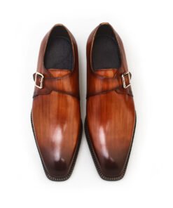 Alternative view of Tan Leather Single Monk Strap Shoes for Men