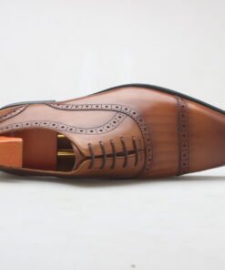 Alternative view of Tan Brown Brogue Oxford Dress Shoes for Men