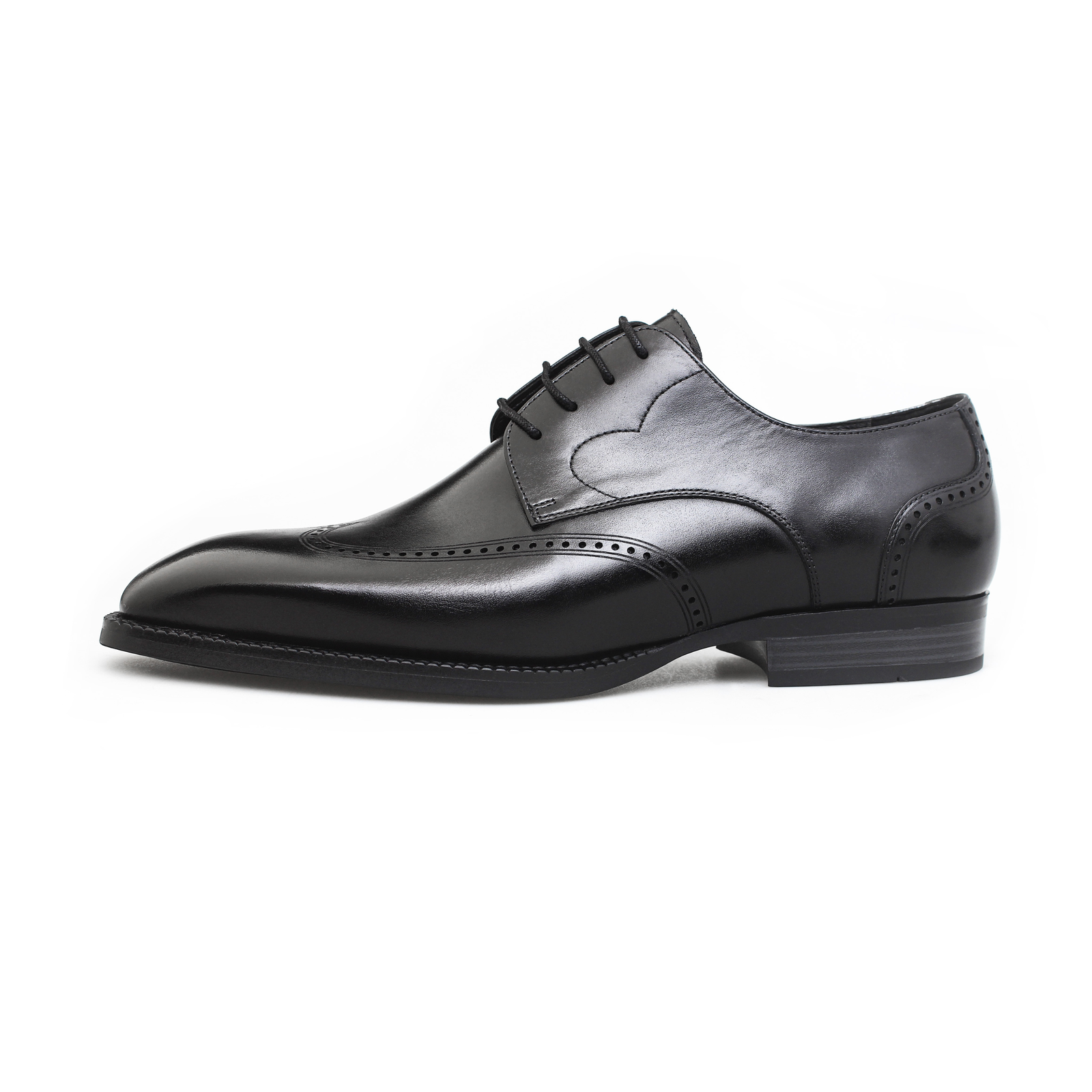 Black Leather Oxford Brogue Shoes for Men