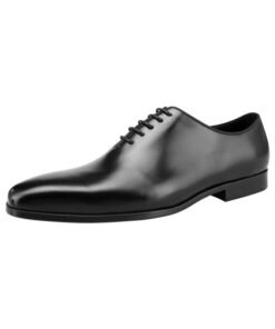 Black Wholecut Oxford Dress Shoes for Men