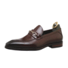 Brown Leather Horsebit Loafers for Men
