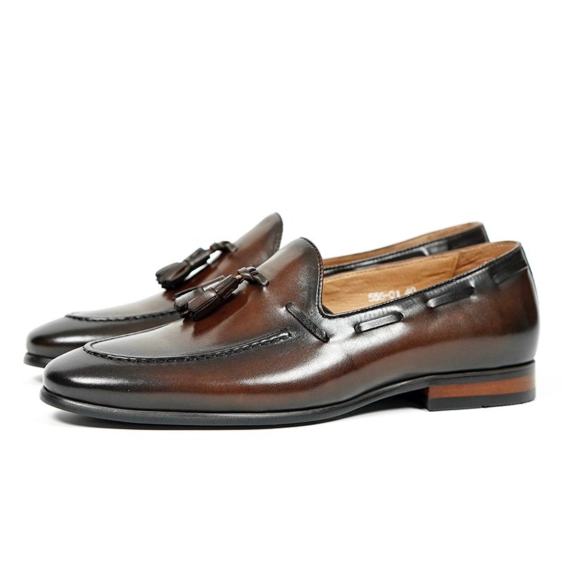 Men's Brown Leather Tassel Loafers