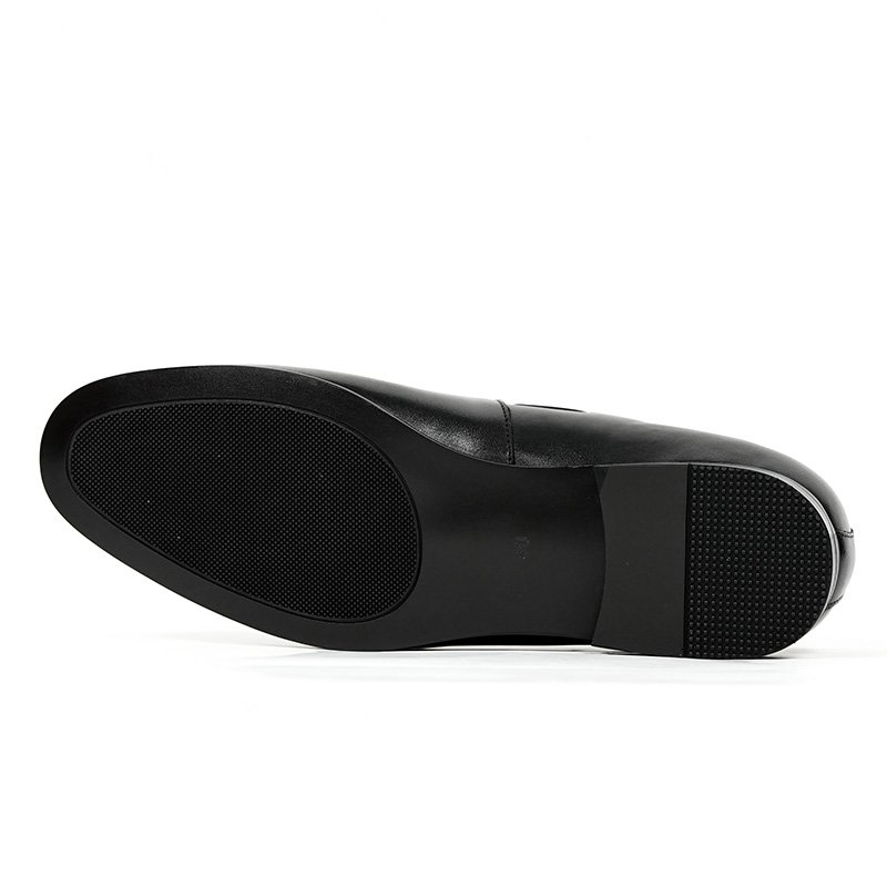 Black Leather Tassel Loafers for Men 556-01 - Image 11